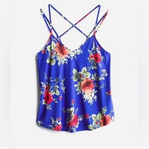 Papermoon Basima Back Detail Knit Top - Floral - Cobalt Blue - Size XL - NWT
